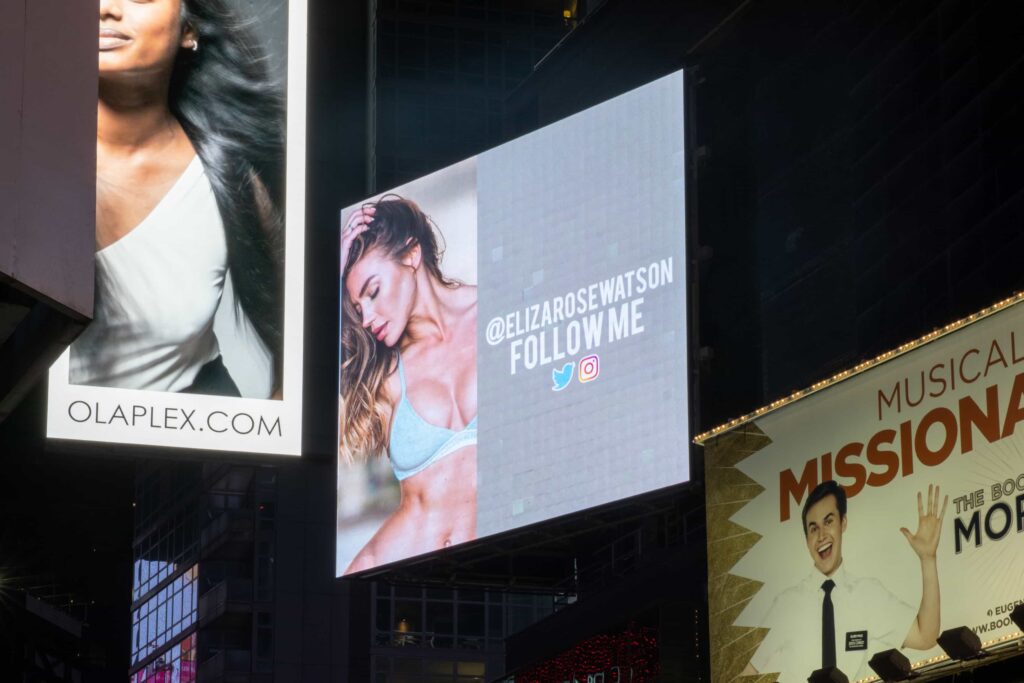 Eliza Rose Watsons billboard adverts in New York - NudeNewz.