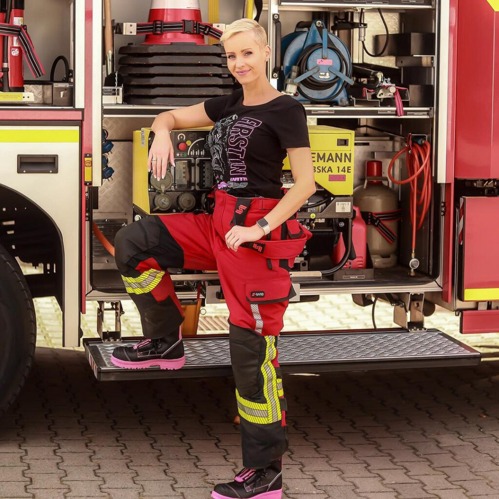 Anike in action at fire department - NudeNewz