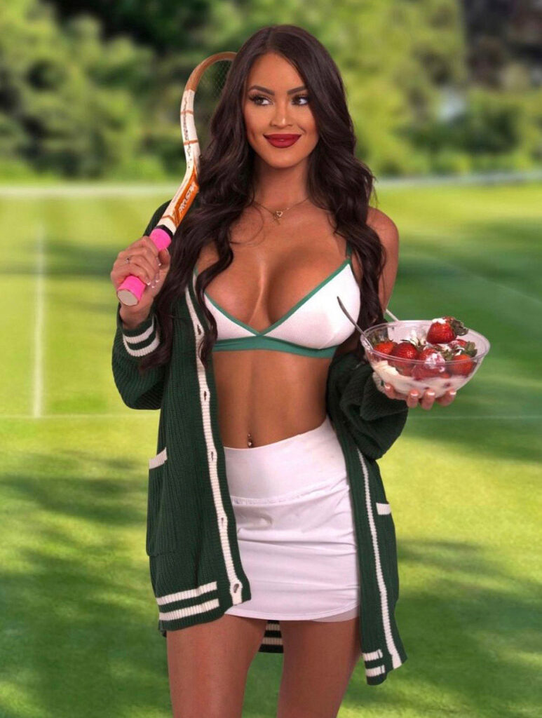 Tennis influencer celebrates her birthday in a tight pink dress as she launches new brand deals and shares her love of cold weather, cozy nights and the winter season.